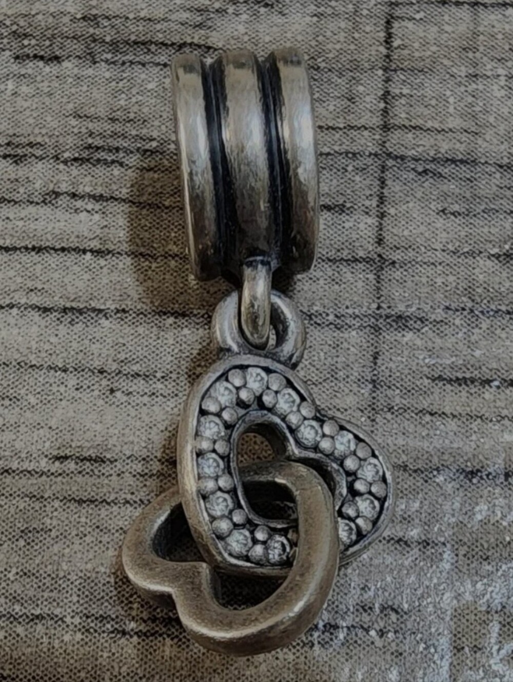Authentic Pandora Interlocking Hearts Dangle Charm